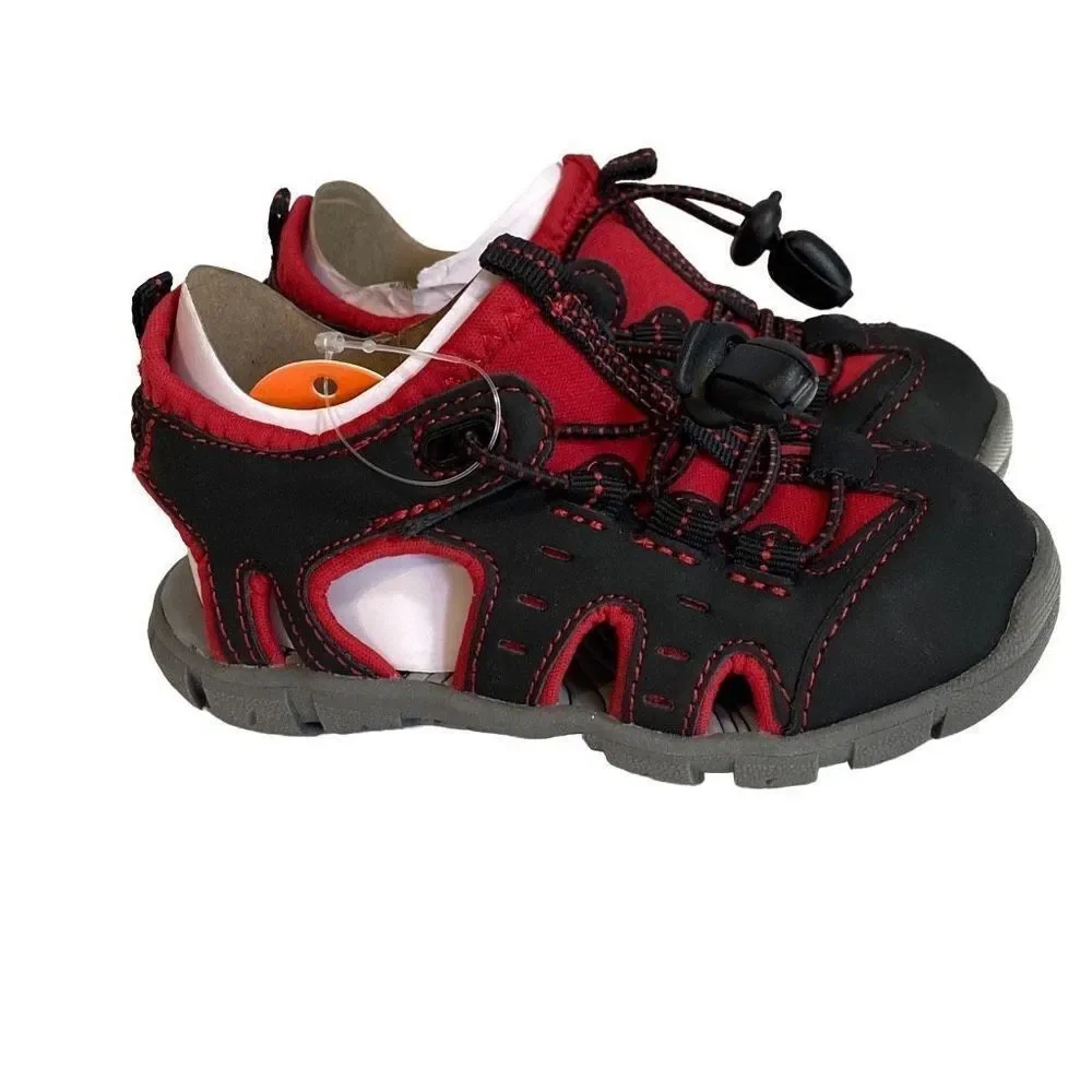 New Jumping Beans‎ Toddler Black and Red Water Friendly Sandals Size 8T